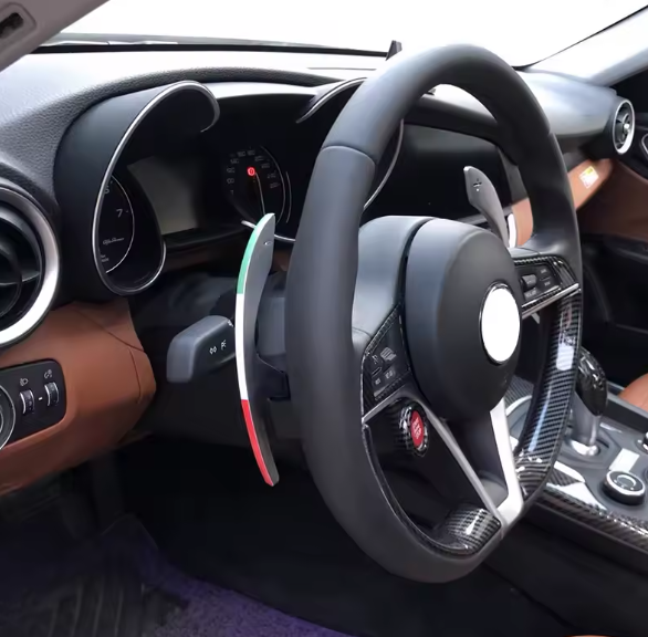 Steering wheel paddles sticker Italian flag for GIULIA, STELVIO, TONALE