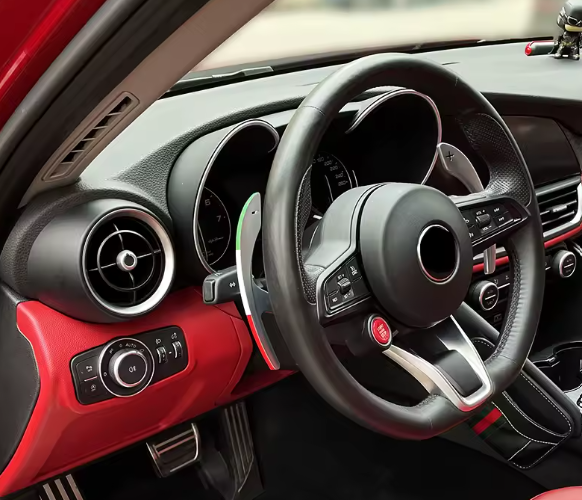 Steering wheel paddles sticker Italian flag for GIULIA, STELVIO, TONALE
