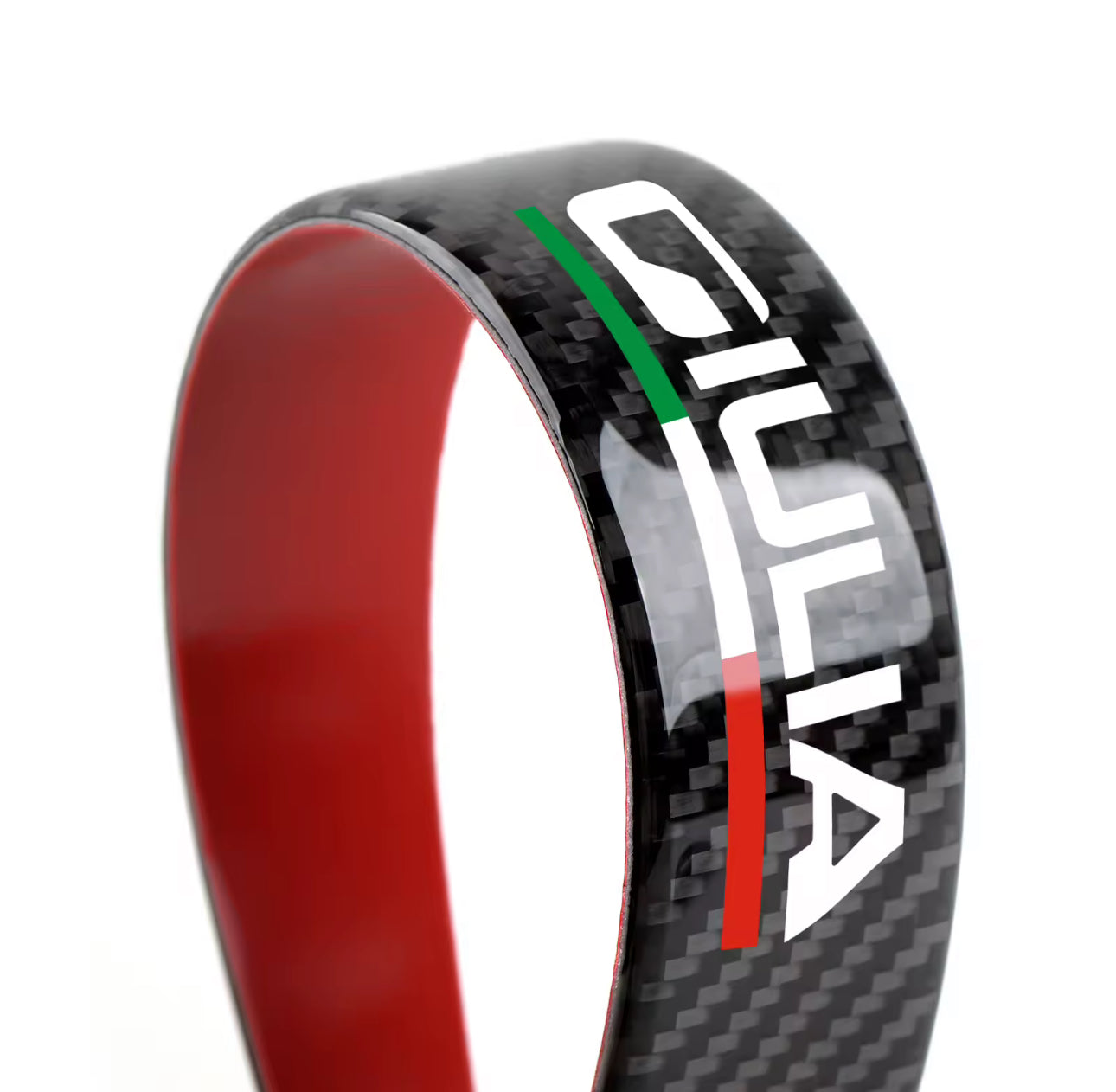 Carbon fiber look door step trim for GIULIA