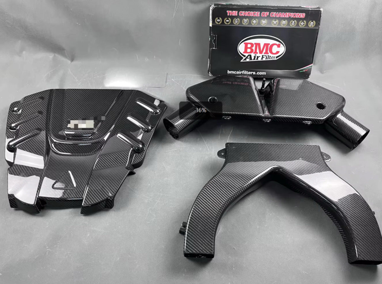 Carbon fiber engine cover + air intake for Alfa Romeo GIULIA and STELVIO 2.9 Quadrifoglio (QV)