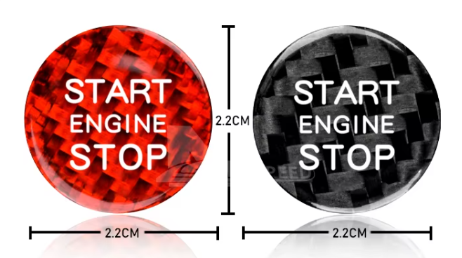 Carbon fiber START/STOP button cover