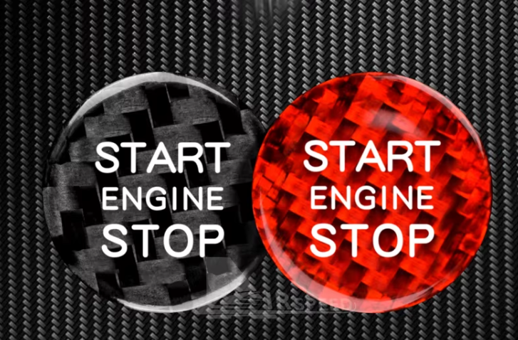 Carbon fiber START/STOP button cover