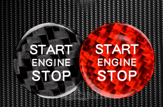 Carbon fiber START/STOP button cover