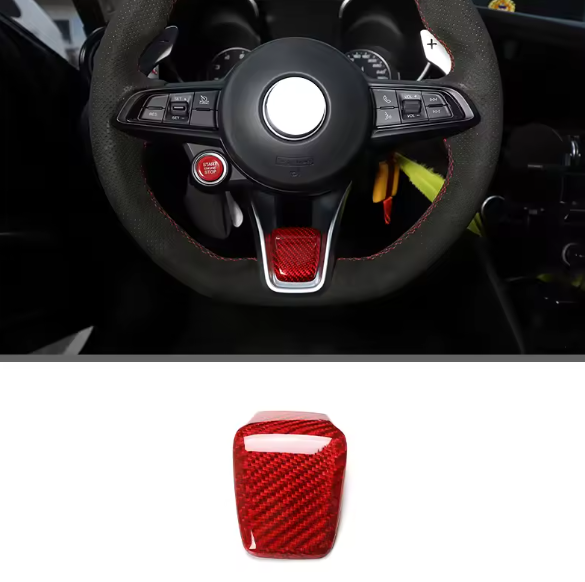 Carbon fiber steering wheel trim for Alfa Romeo GIULIA, STELVIO 2020+
