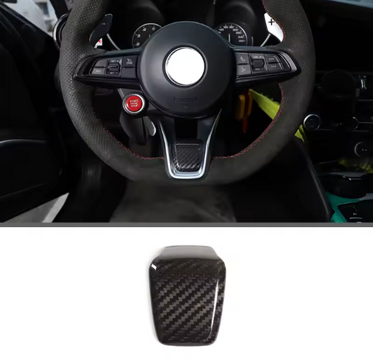 Carbon fiber steering wheel trim for Alfa Romeo GIULIA, STELVIO 2020+