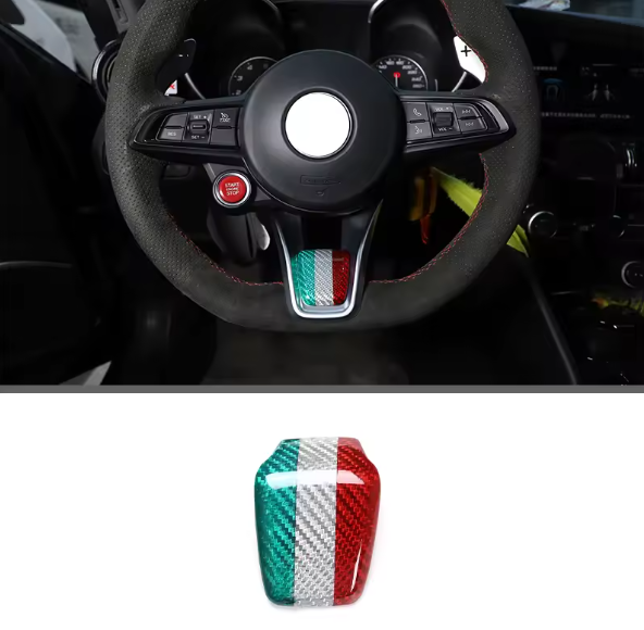 Carbon fiber steering wheel trim for Alfa Romeo GIULIA, STELVIO 2020+